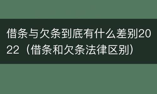 借条与欠条到底有什么差别2022（借条和欠条法律区别）