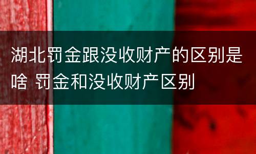 湖北罚金跟没收财产的区别是啥 罚金和没收财产区别