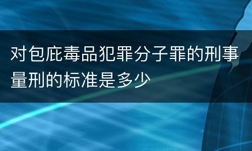 对包庇毒品犯罪分子罪的刑事量刑的标准是多少