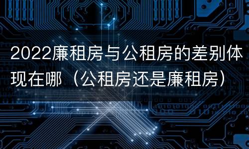 2022廉租房与公租房的差别体现在哪（公租房还是廉租房）
