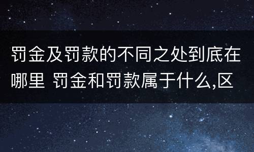 罚金及罚款的不同之处到底在哪里 罚金和罚款属于什么,区别在哪儿
