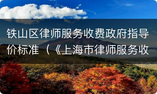 铁山区律师服务收费政府指导价标准（《上海市律师服务收费政府指导价标准》）