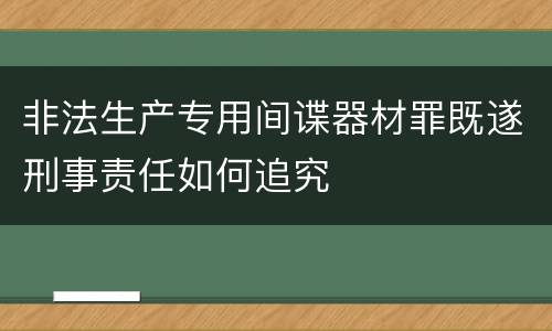 非法生产专用间谍器材罪既遂刑事责任如何追究