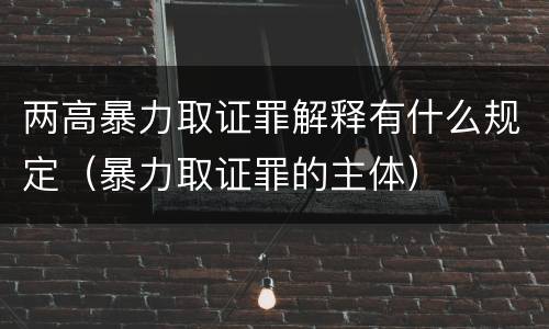 两高暴力取证罪解释有什么规定（暴力取证罪的主体）
