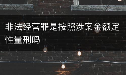 非法经营罪是按照涉案金额定性量刑吗