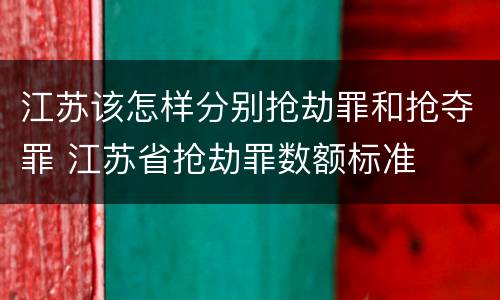 江苏该怎样分别抢劫罪和抢夺罪 江苏省抢劫罪数额标准