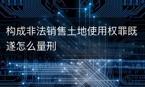 构成非法销售土地使用权罪既遂怎么量刑
