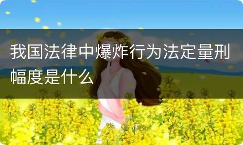 我国法律中爆炸行为法定量刑幅度是什么