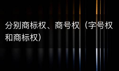 分别商标权、商号权（字号权和商标权）