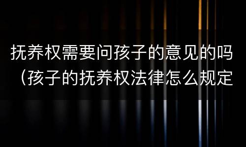 抚养权需要问孩子的意见的吗（孩子的抚养权法律怎么规定的孩子的意见）