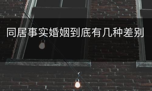 同居事实婚姻到底有几种差别