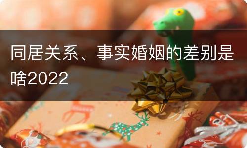 同居关系、事实婚姻的差别是啥2022