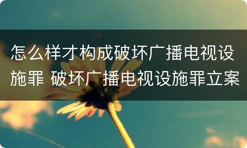 怎么样才构成破坏广播电视设施罪 破坏广播电视设施罪立案标准