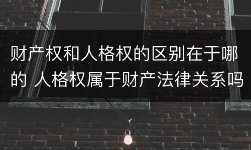 财产权和人格权的区别在于哪的 人格权属于财产法律关系吗