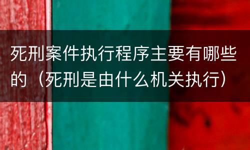 死刑案件执行程序主要有哪些的（死刑是由什么机关执行）