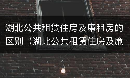 湖北公共租赁住房及廉租房的区别（湖北公共租赁住房及廉租房的区别在哪）