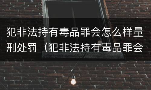 犯非法持有毒品罪会怎么样量刑处罚（犯非法持有毒品罪会怎么样量刑处罚多少钱）
