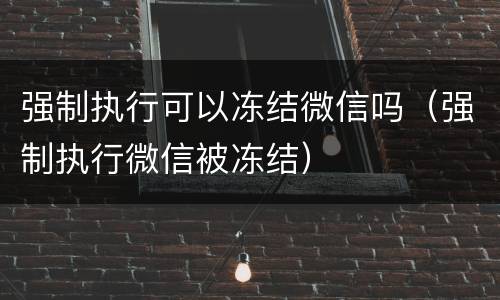 强制执行可以冻结微信吗（强制执行微信被冻结）