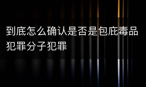 到底怎么确认是否是包庇毒品犯罪分子犯罪