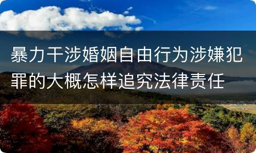 暴力干涉婚姻自由行为涉嫌犯罪的大概怎样追究法律责任