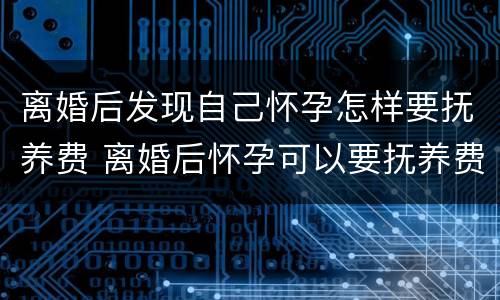 离婚后发现自己怀孕怎样要抚养费 离婚后怀孕可以要抚养费吗
