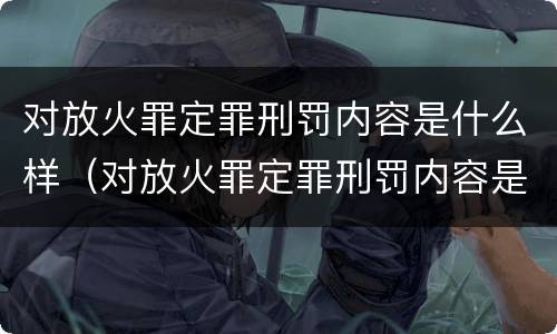 对放火罪定罪刑罚内容是什么样（对放火罪定罪刑罚内容是什么样的）