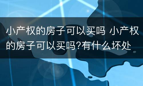 小产权的房子可以买吗 小产权的房子可以买吗?有什么坏处