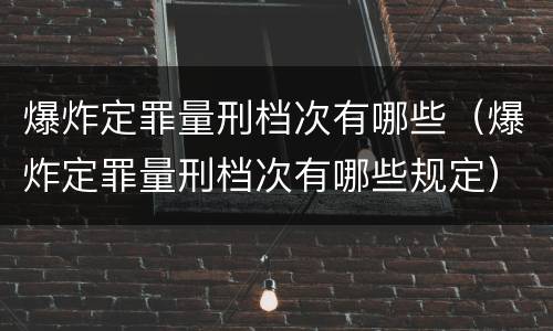 爆炸定罪量刑档次有哪些（爆炸定罪量刑档次有哪些规定）