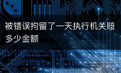 被错误拘留了一天执行机关赔多少金额