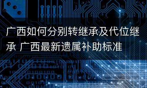 广西如何分别转继承及代位继承 广西最新遗属补助标准