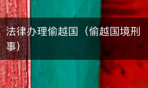 法律办理偷越国（偷越国境刑事）