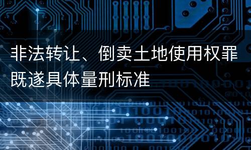 非法转让、倒卖土地使用权罪既遂具体量刑标准