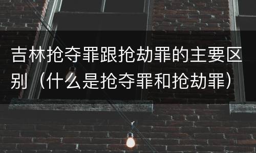 吉林抢夺罪跟抢劫罪的主要区别（什么是抢夺罪和抢劫罪）