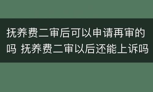 抚养费二审后可以申请再审的吗 抚养费二审以后还能上诉吗