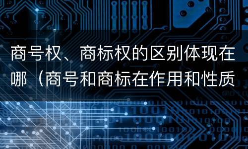 商号权、商标权的区别体现在哪（商号和商标在作用和性质上的区别）