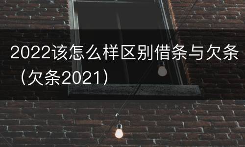 2022该怎么样区别借条与欠条（欠条2021）