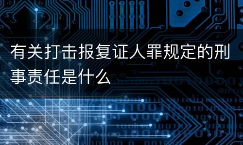 有关打击报复证人罪规定的刑事责任是什么