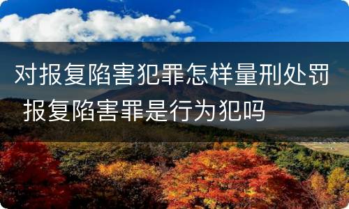 对报复陷害犯罪怎样量刑处罚 报复陷害罪是行为犯吗