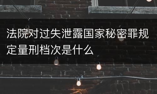法院对过失泄露国家秘密罪规定量刑档次是什么