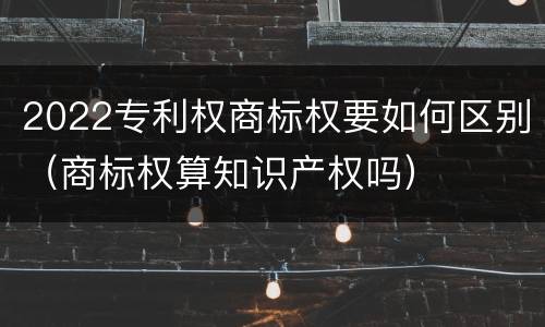 2022专利权商标权要如何区别（商标权算知识产权吗）