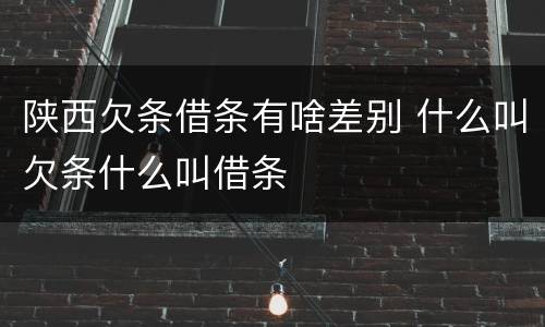 陕西欠条借条有啥差别 什么叫欠条什么叫借条