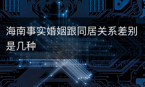 海南事实婚姻跟同居关系差别是几种