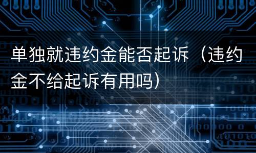 单独就违约金能否起诉（违约金不给起诉有用吗）