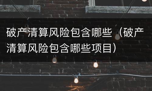破产清算风险包含哪些（破产清算风险包含哪些项目）