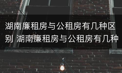 湖南廉租房与公租房有几种区别 湖南廉租房与公租房有几种区别图片