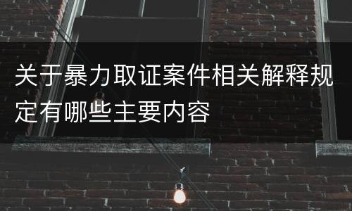 关于暴力取证案件相关解释规定有哪些主要内容
