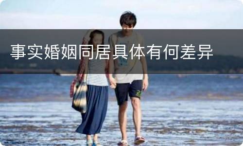 事实婚姻同居具体有何差异