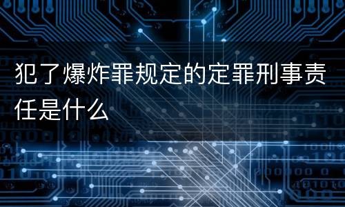 犯了爆炸罪规定的定罪刑事责任是什么