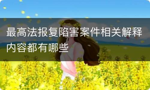最高法报复陷害案件相关解释内容都有哪些