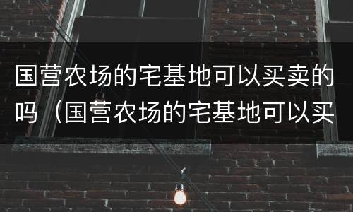 国营农场的宅基地可以买卖的吗（国营农场的宅基地可以买卖的吗有补贴吗）